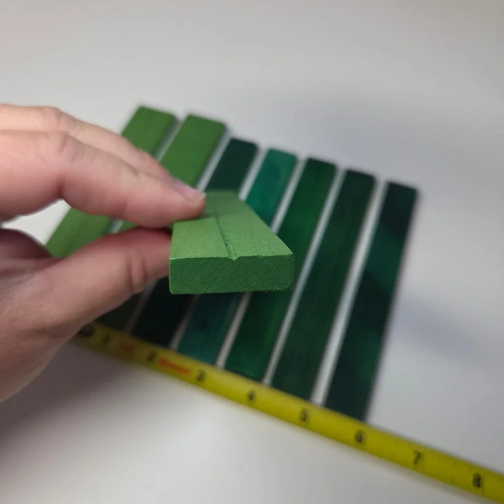 Lincoln Logs Green Wood Roof Slats Replacement Parts Lot of 8 Small Pieces